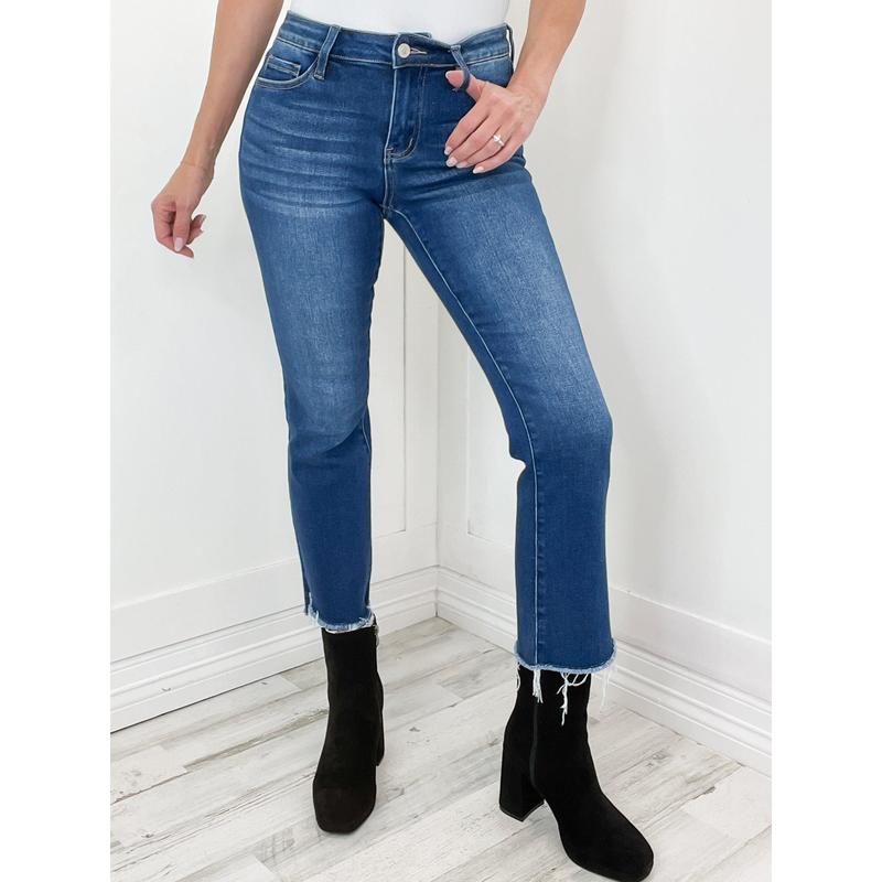 LOVERVET by VERVET Mid Rise Cropped Flare Denim Jeans