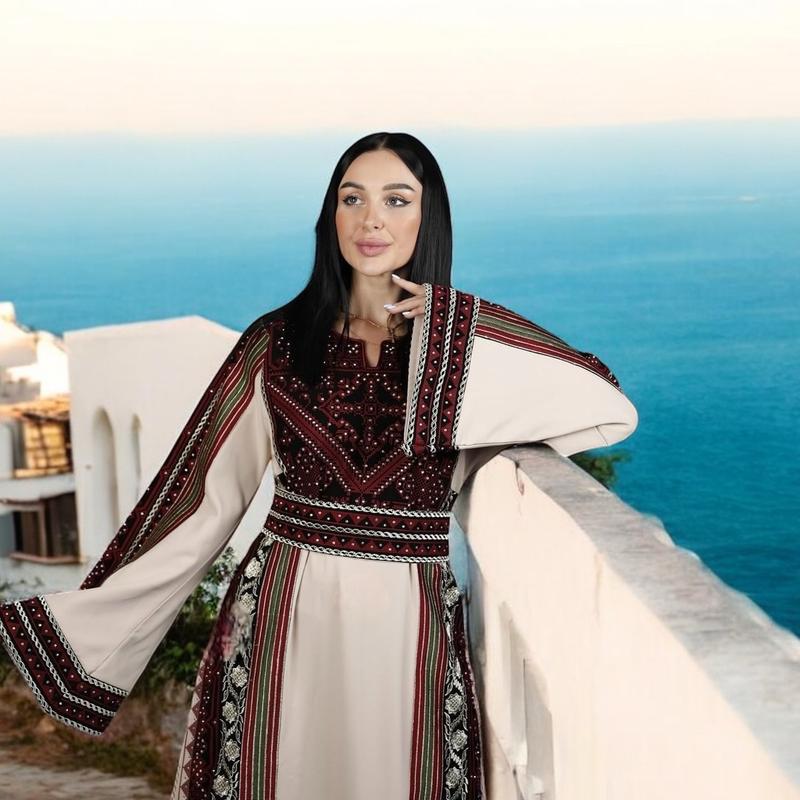 TALA JAZZY Women's Palestinian Thobe Traditional Dress - Double Stitched, Best Price - Womenswear ثوب فلسطيني أصلي