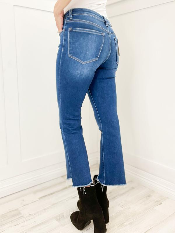 LOVERVET by VERVET Mid Rise Cropped Flare Denim Jeans