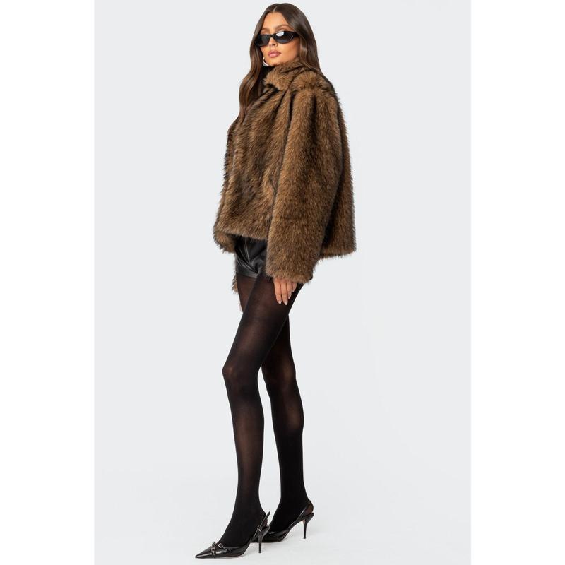 Mob Wife Faux Fur Jacket