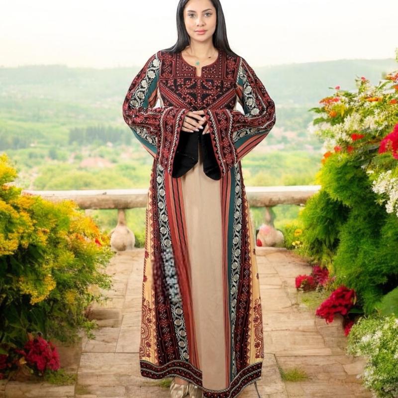 TALA JAZZY Women's Palestinian Thobe Traditional Dress - Double Stitched, Best Price - Womenswear ثوب فلسطيني أصلي