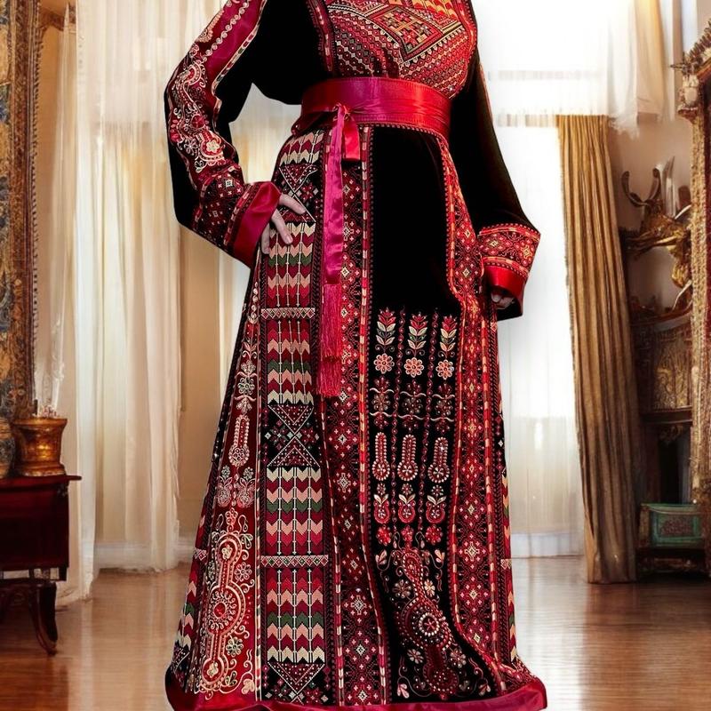 TALA JAZZY Women's Palestinian Thobe Traditional Dress - Double Stitched, Best Price - Womenswear ثوب فلسطيني أصلي