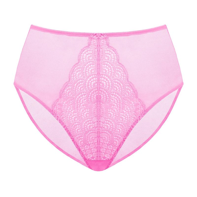 Live Exclusive Mermaid Scales Soft Mesh Lace Sheer Back High-Rise High Waisted Brief Matching Panty