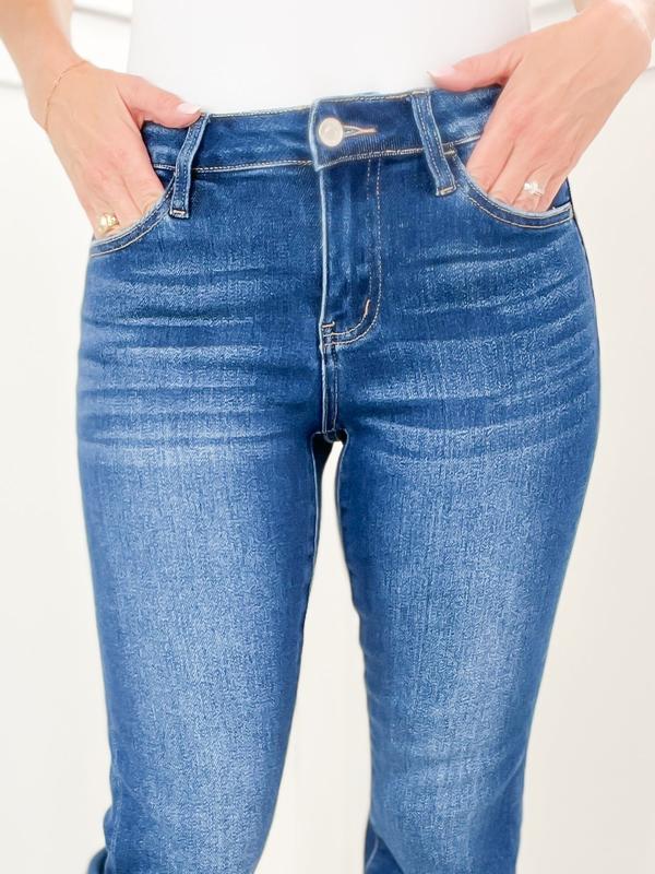 LOVERVET by VERVET Mid Rise Cropped Flare Denim Jeans