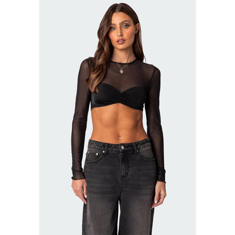 Night Out Sheer Crop Top