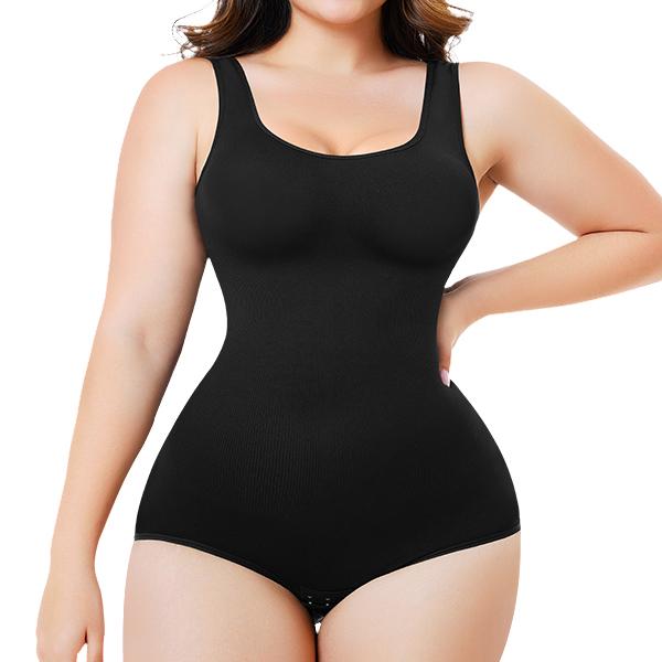 Nebility 2 Piece for Women's Seamless Round Neck Shapewear Bodysuit,Comfortable Shapewear for Daily Wear