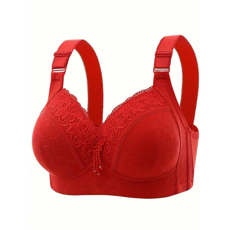 3 Pieces Luxury Lace Rims-Free Bra With Side-Closed Breasts And Big Breasts With Minor Plastic Underwear.