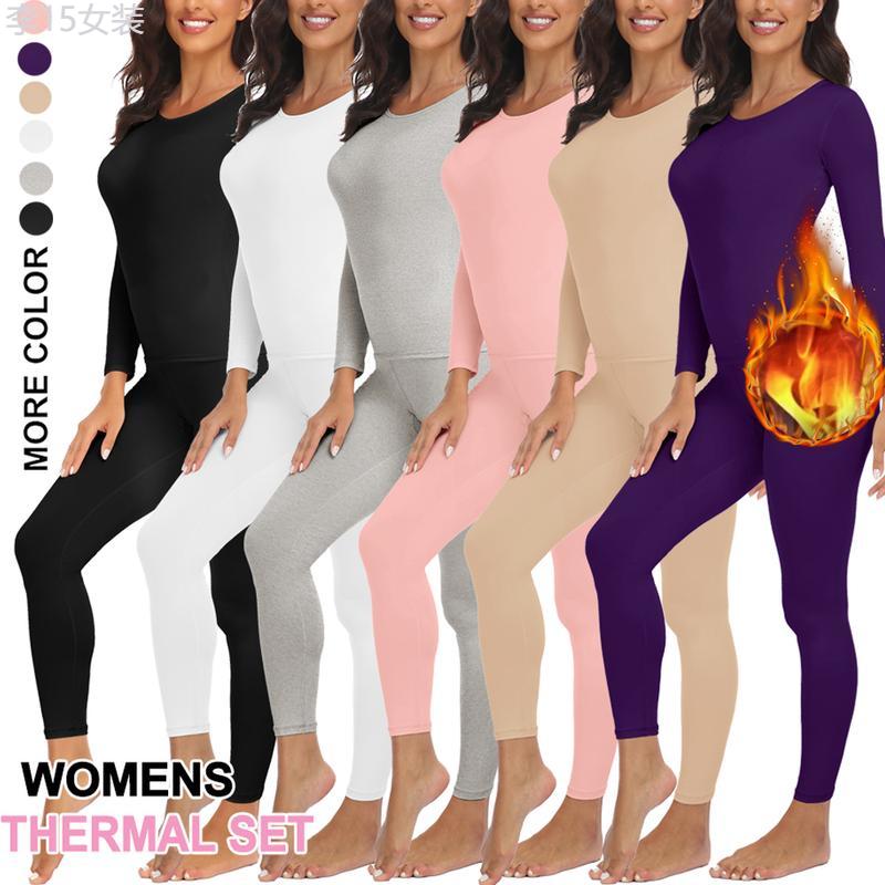 Women's Thermal Underwear Ultra-Soft Long Johns Base Layer Pajama Set For Women Cold Weather Winter Warm Long Sleeve Top Bottom Shirt & Pants Womenswear Comfort Basic Crewneck Basic Crewneck Minimalist Round Neck