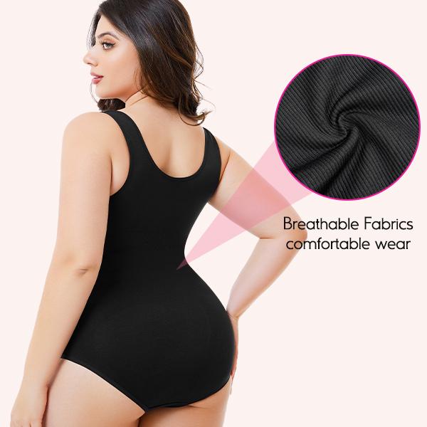 Nebility 2 Piece for Women's Seamless Round Neck Shapewear Bodysuit,Comfortable Shapewear for Daily Wear