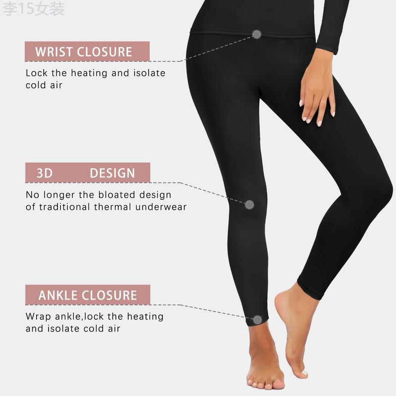 Women's Thermal Underwear Ultra-Soft Long Johns Base Layer Pajama Set For Women Cold Weather Winter Warm Long Sleeve Top Bottom Shirt & Pants Womenswear Comfort Basic Crewneck Basic Crewneck Minimalist Round Neck