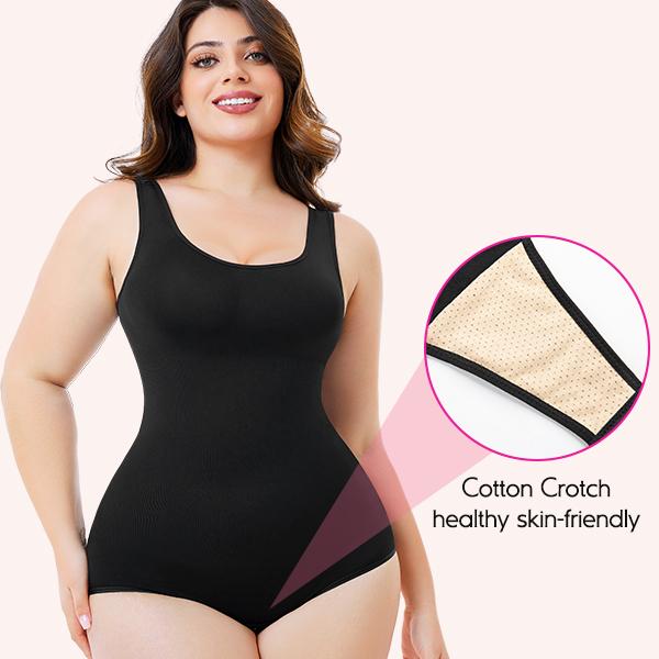 Nebility 2 Piece for Women's Seamless Round Neck Shapewear Bodysuit,Comfortable Shapewear for Daily Wear