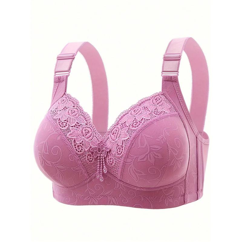 3 Pieces Luxury Lace Rims-Free Bra With Side-Closed Breasts And Big Breasts With Minor Plastic Underwear.