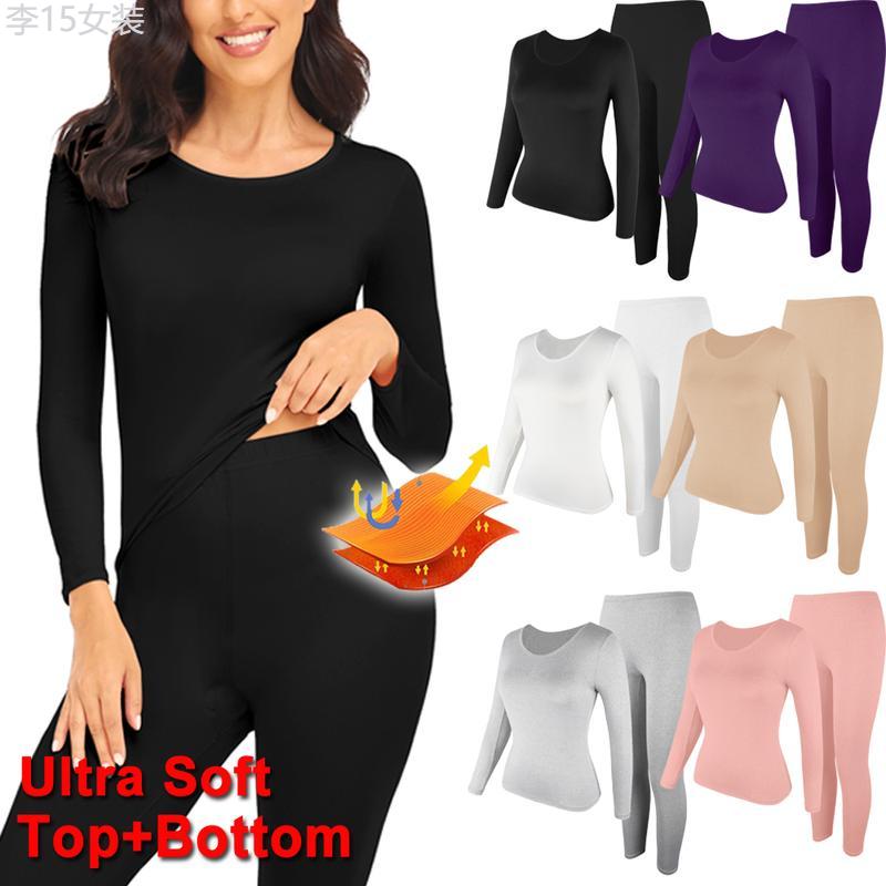 Women's Thermal Underwear Ultra-Soft Long Johns Base Layer Pajama Set For Women Cold Weather Winter Warm Long Sleeve Top Bottom Shirt & Pants Womenswear Comfort Basic Crewneck Basic Crewneck Minimalist Round Neck