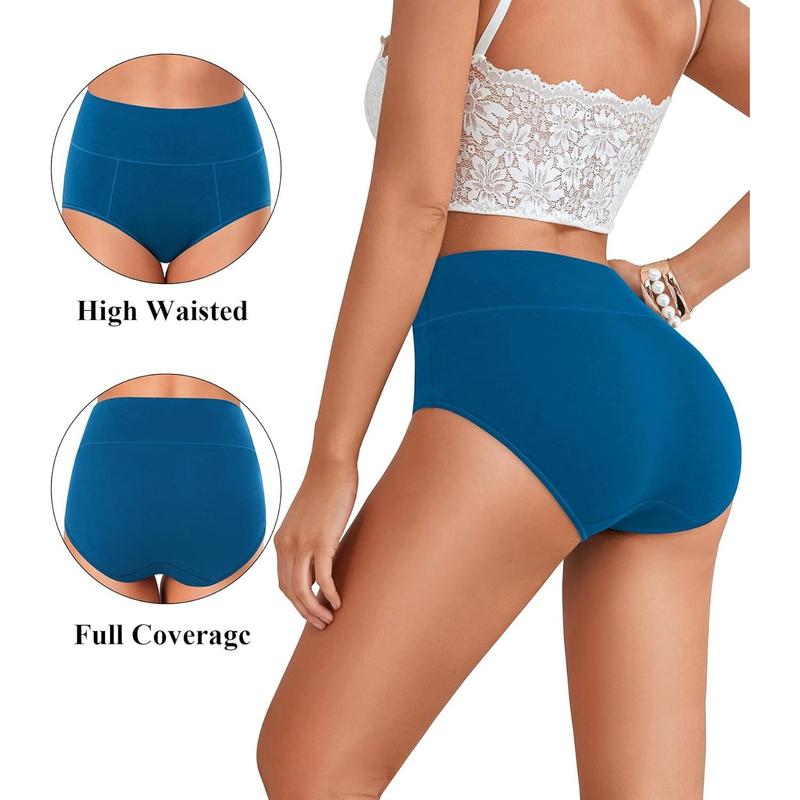 Tummy Control High Waisted Underwear for Women Cotton Plus Size Full Coverage Panties Ladies Briefs