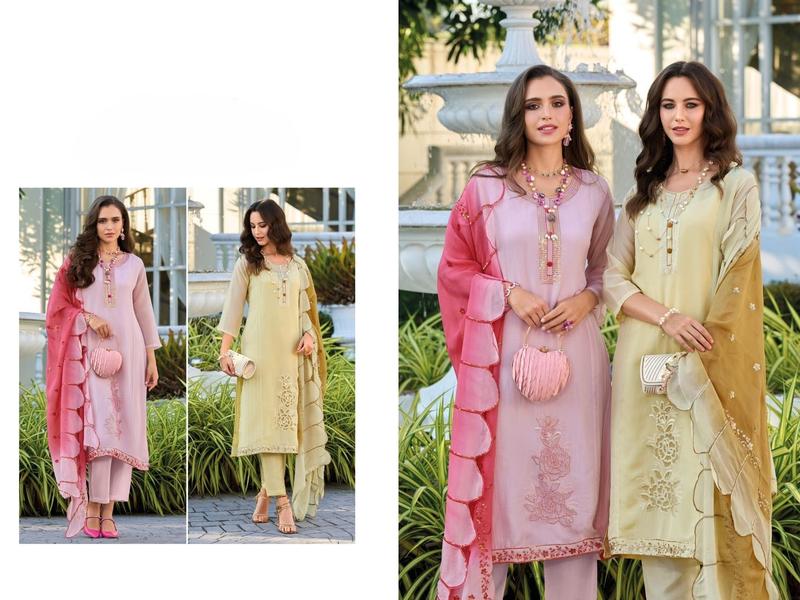 Soft Organza Kurthi Set for Women - Traditional Clothing - Dress Womenswear Traditional Embroidery Dress Comfort