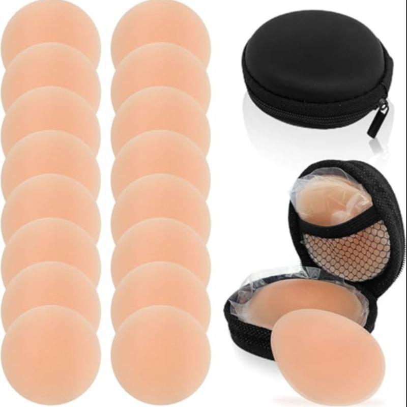 Silicone Breast Stickers with Storage Bag, 8 Pairs Invisible Self-adhesive Breast Stickers, Women's Lingerie Accessories for Daily Wear