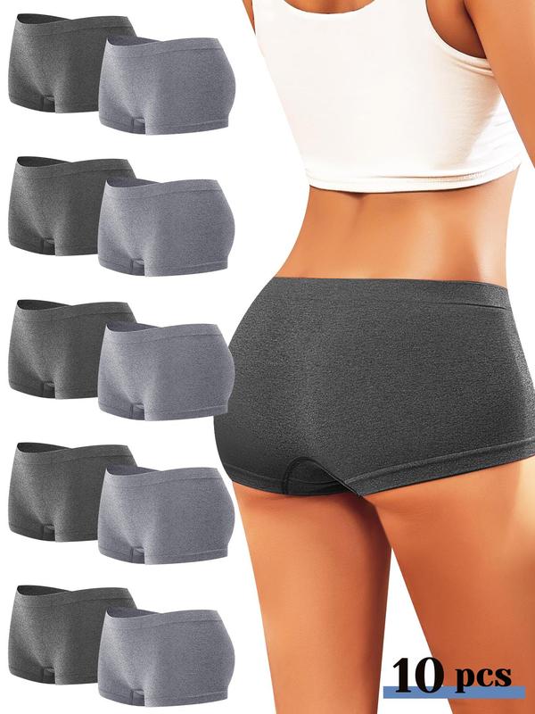 10 Count Women's Boyshort Panties Underwear Full Coverage Seamless Soft Stretch Boxer Briefs for Winter Chrismas