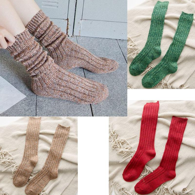 3 Pairs Women Winter Wool Cable Knit Crew Knee High Boot Socks,Size 5-11 W605,Christmas gift