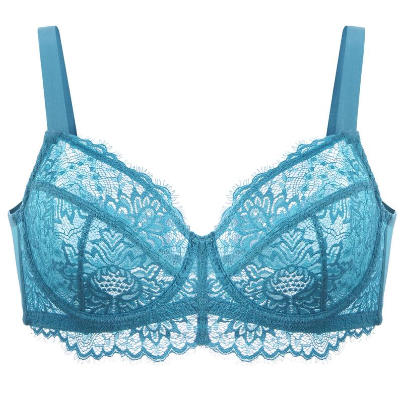 HSIA Sunflower Plus Size Minimizer Floral Lace Unlined Unpadded Breathable Comfort Women Underwire Bra