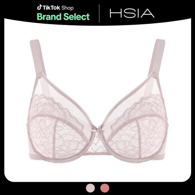 HSIA Enchante Unlined Floral Lace Underwire Plus Size Non-padded Full Coverage Bra