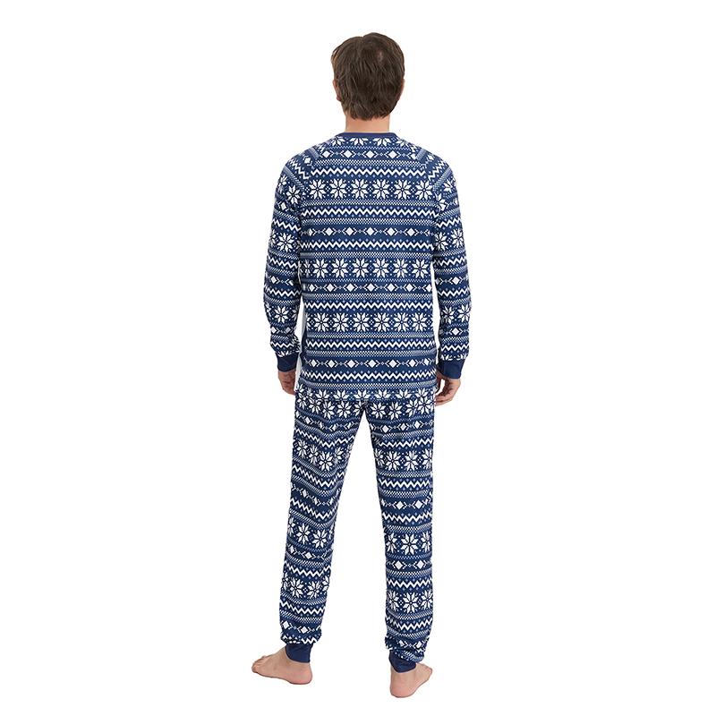 Snowman Print Matching Christmas Pajamas For Family Snowman Print Long Sleeve Tops and Snowflake Print Pants Sleepwear