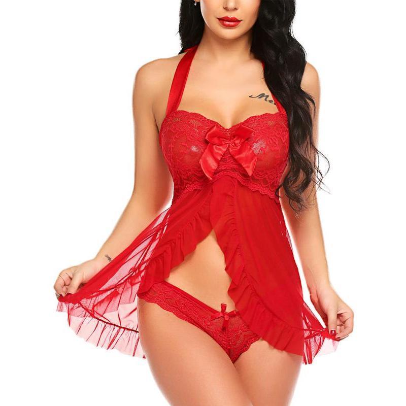 Avidlove Lingerie for Women Lace Nightgown Sleepwear Halter Nighty Chemsie