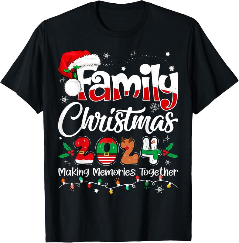 100% Cotton Family Christmas 2024 Matching Outfit Xmas Squad Santa T-Shirt