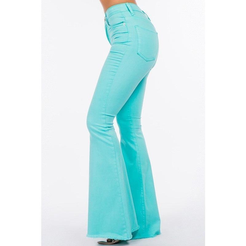 Bell Bottom Jean in Turquoise Inseam 32