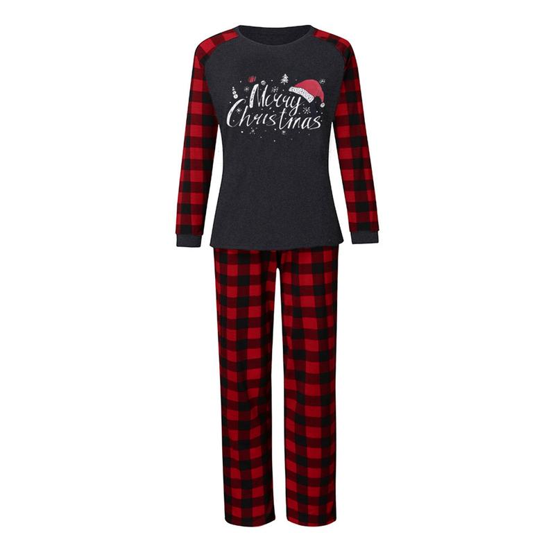 Family Christmas Matching Pajamas Set Red Plaid Adults Baby Long Sleeve Party Loungewear