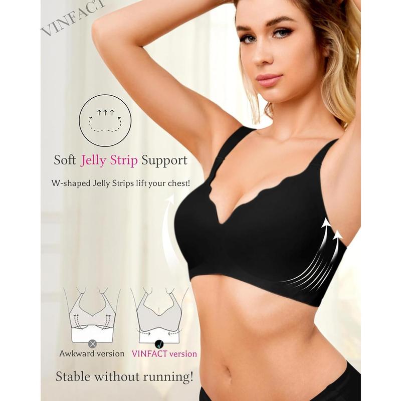 Vinfact Plunge V Bras for Women No Underwire Wireless Push up Bra  Coverage Bralette Seamless T Shirt Everyday Sleep Bra Womenswear Comfort Basic Minimalist Sexy Spaghetti Strap