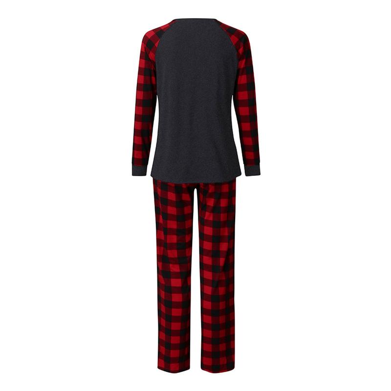 Family Christmas Matching Pajamas Set Red Plaid Adults Baby Long Sleeve Party Loungewear