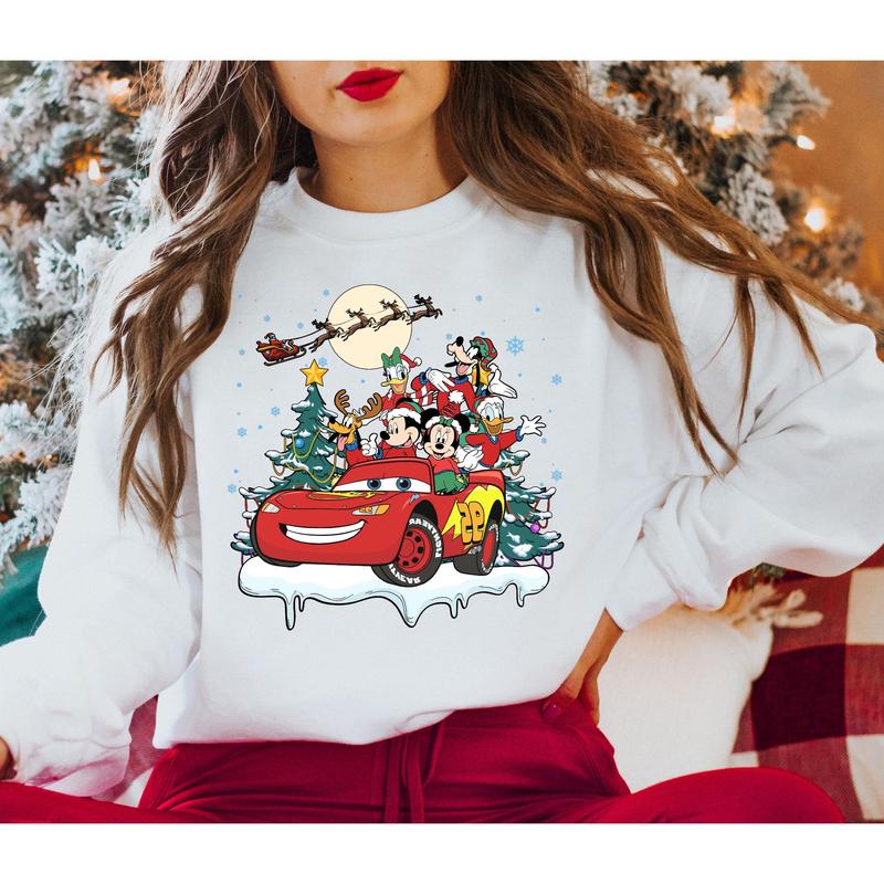 McQueen And Friends Christmas Sweatshirt, Disneyy Christmas, Mickeyy & Friends Christmas Cars Sweatshirt, Disneyy Family Christmas Sweatshirt WM2ME1