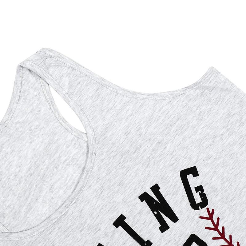 Baseball Shirt Women Swing for The Fences Racerback Tank Top BaseballCasual T Shirt Cotton Fabric Soft Beach Birthday Skinny Tube Underwear Lady Comfort Crewneck