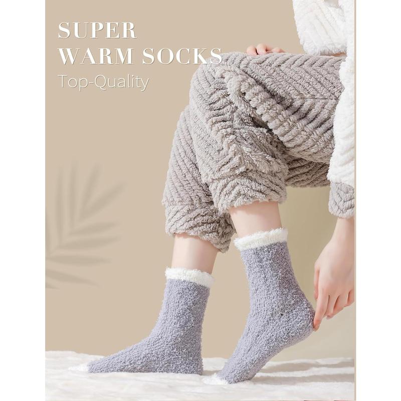 Women's Fuzzy Slipper Socks, Soft Cozy Winter Plush Socks, Warm Christmas Stocking Stuffer Gifts Comfy Womenswear Essential Everyday Fit