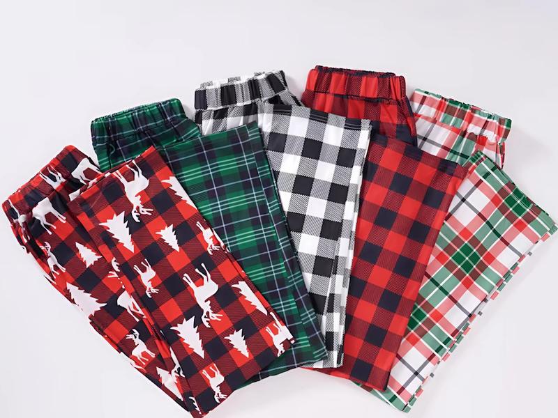 Multi Color Plaid Pajama Pants, Christmas Winter Adult Unisex Pajama Bottoms, Buffalo Plaid PJ Pants, Cute Pajamas Bottoms Jammies, Family Matching Pajamas Set