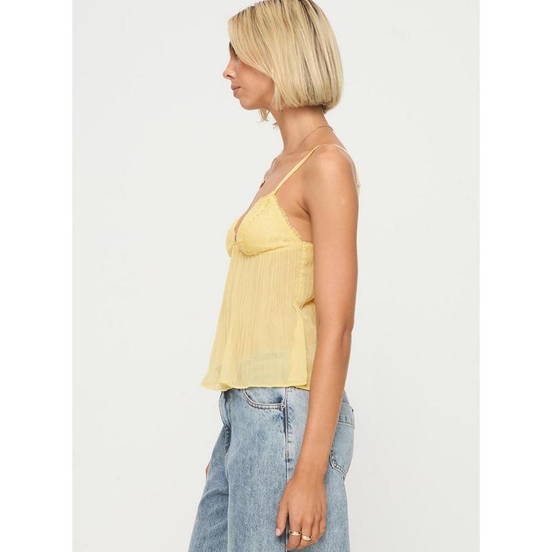 Zami Pleat Top Lemon