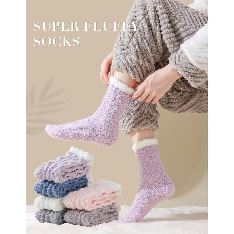 Women's Fuzzy Slipper Socks, Soft Cozy Winter Plush Socks, Warm Christmas Stocking Stuffer Gifts Comfy Womenswear Essential Everyday Fit