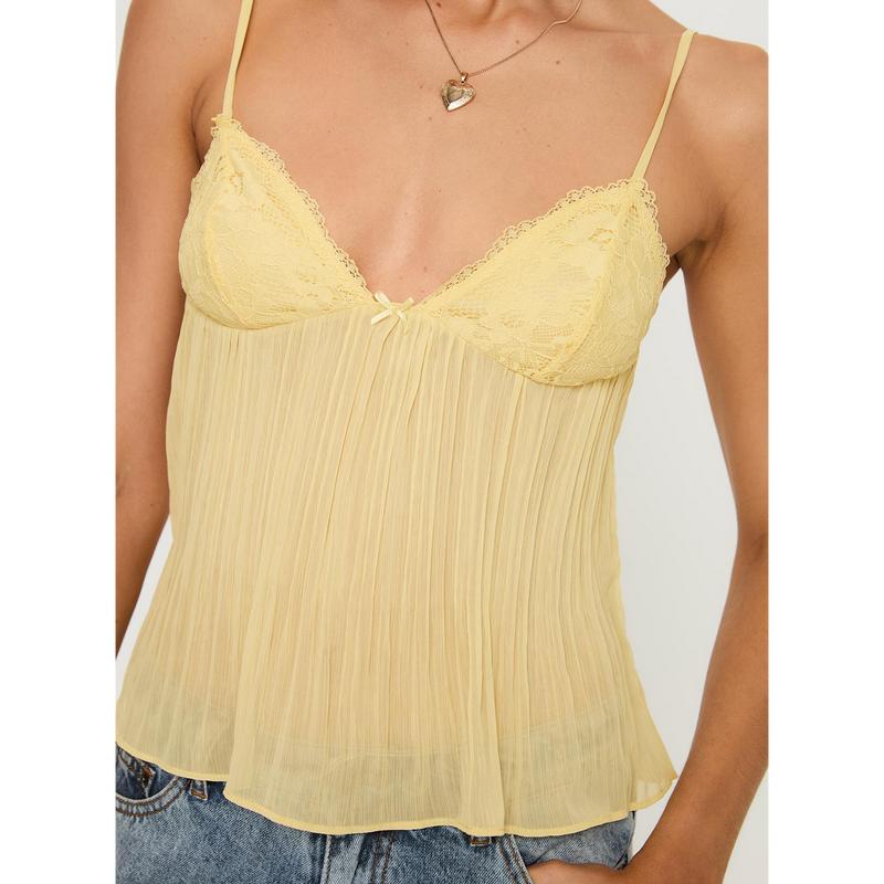 Zami Pleat Top Lemon