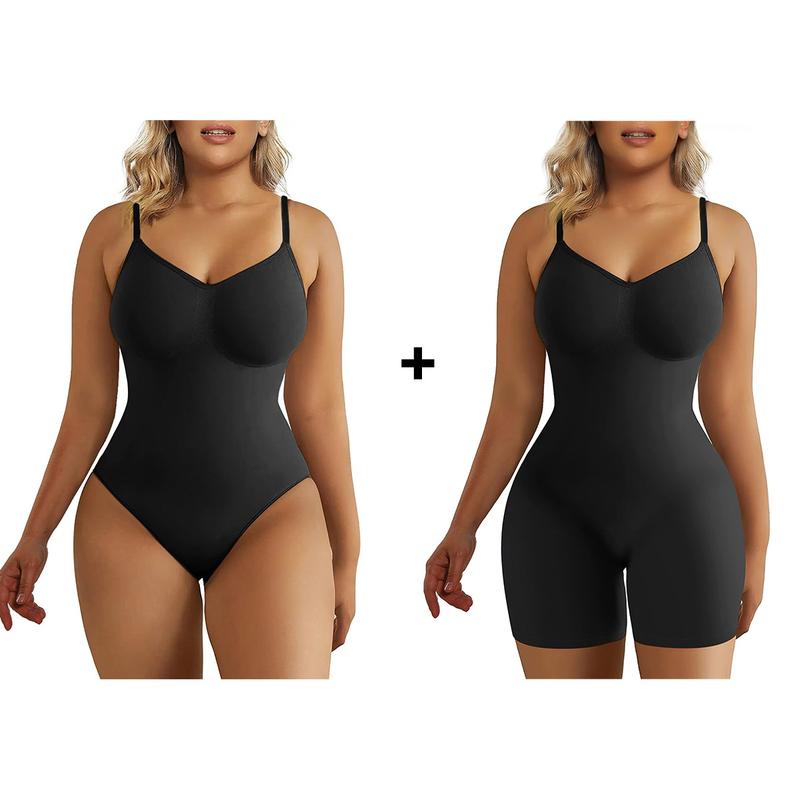 SHAPERX 2 Piece Seamless Tummy Control Shapewear Full Body Women's Bodysuit